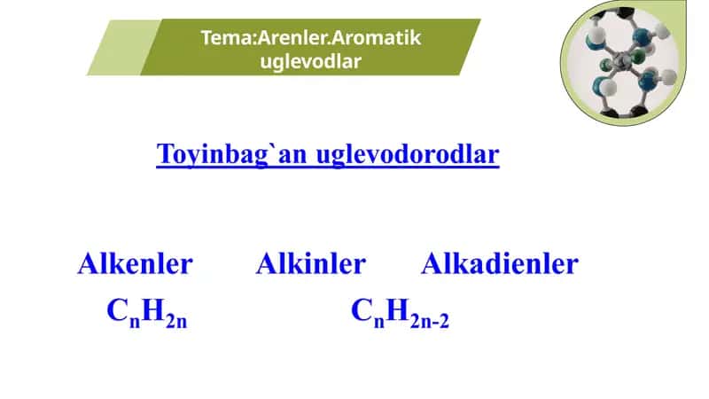 Arenler hám aromatik uglevodlar 1