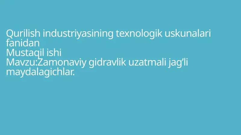 Zamonaviy gidravlik uzatma liqhayalar 1