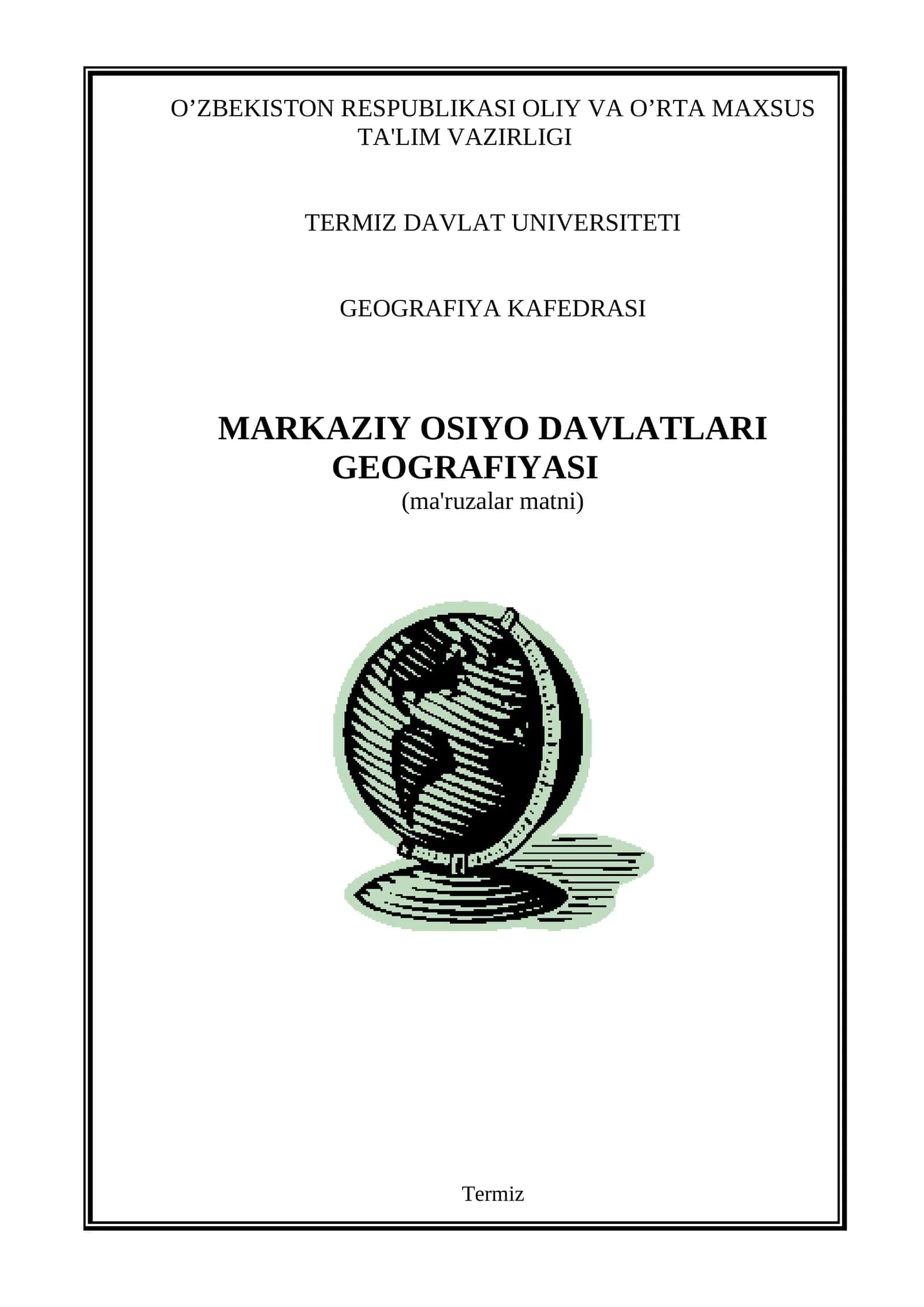 Markaziy Osiyo Davlatlari Geografiyasi 1