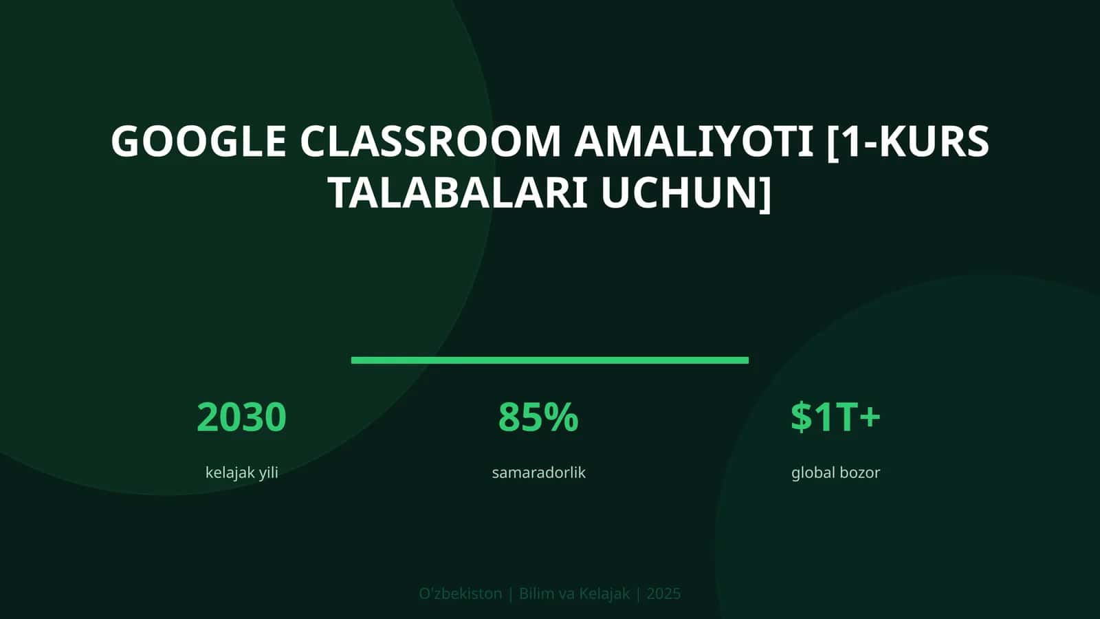GOOGLE CLASSROOM AMALIYOTI [1-KURS TALABALARI UCHUN] 1