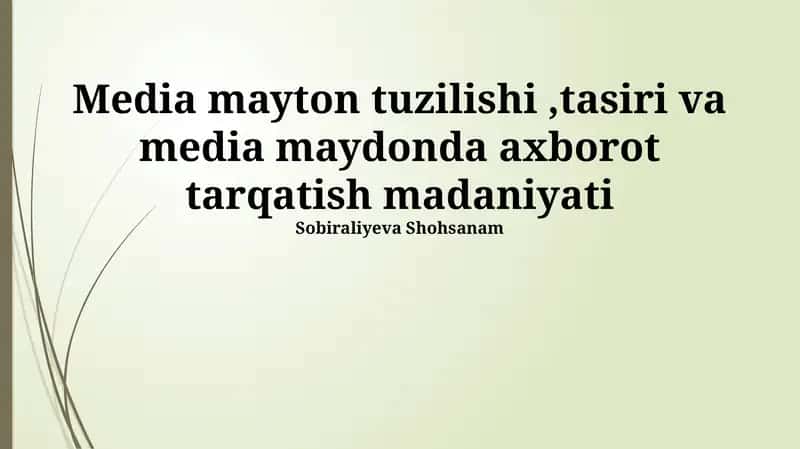Ommaviy axborot vositalari tuzilishi 1