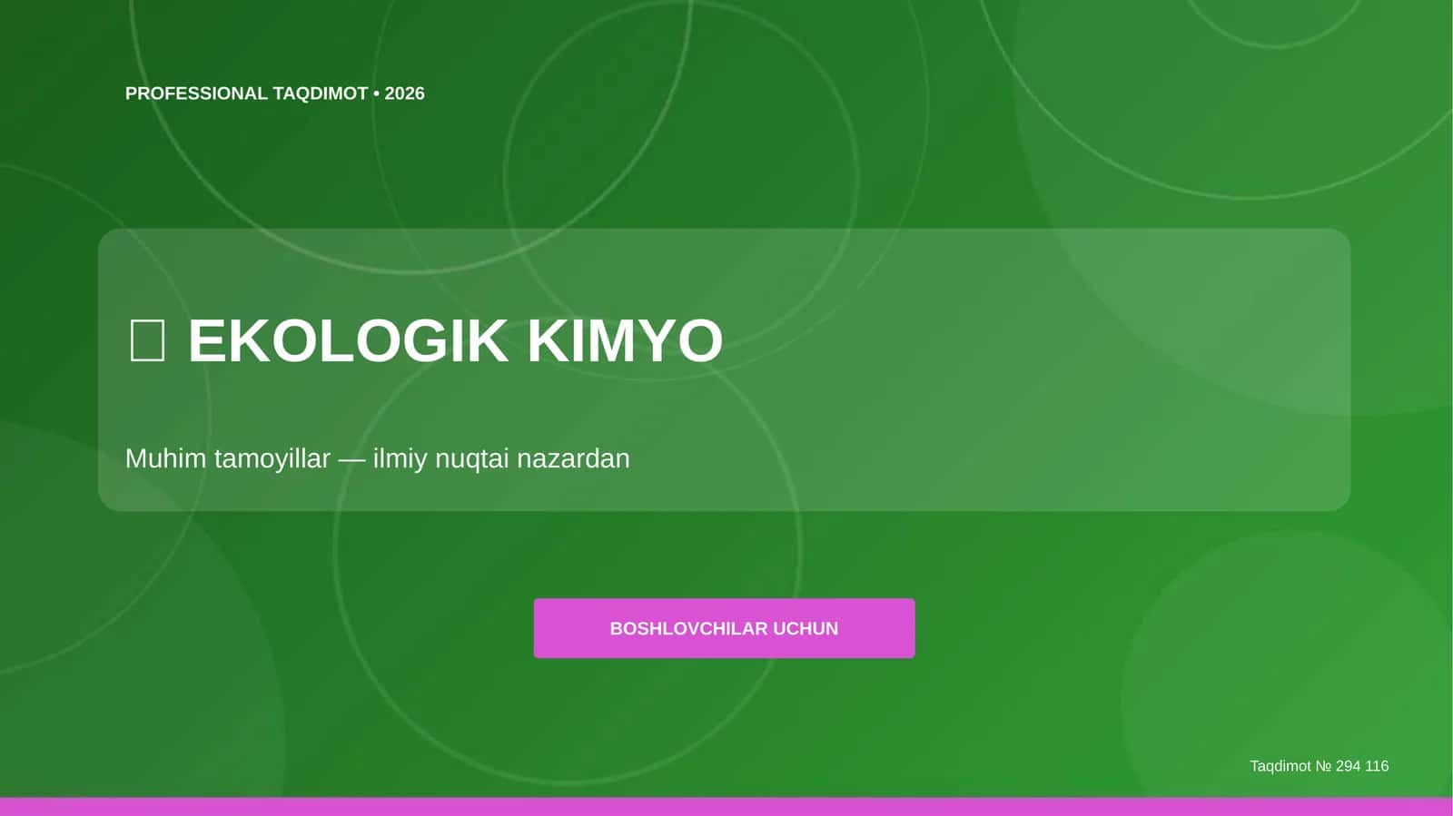 EKOLOGIK KIMYO 1