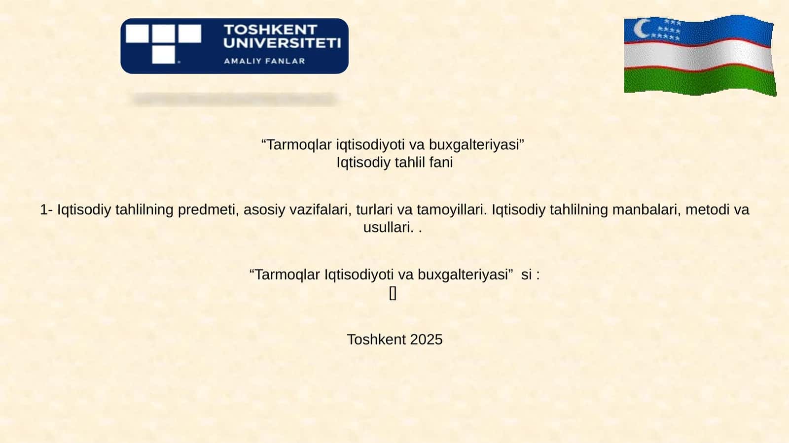 Iqtisodiy tahlil fani 1