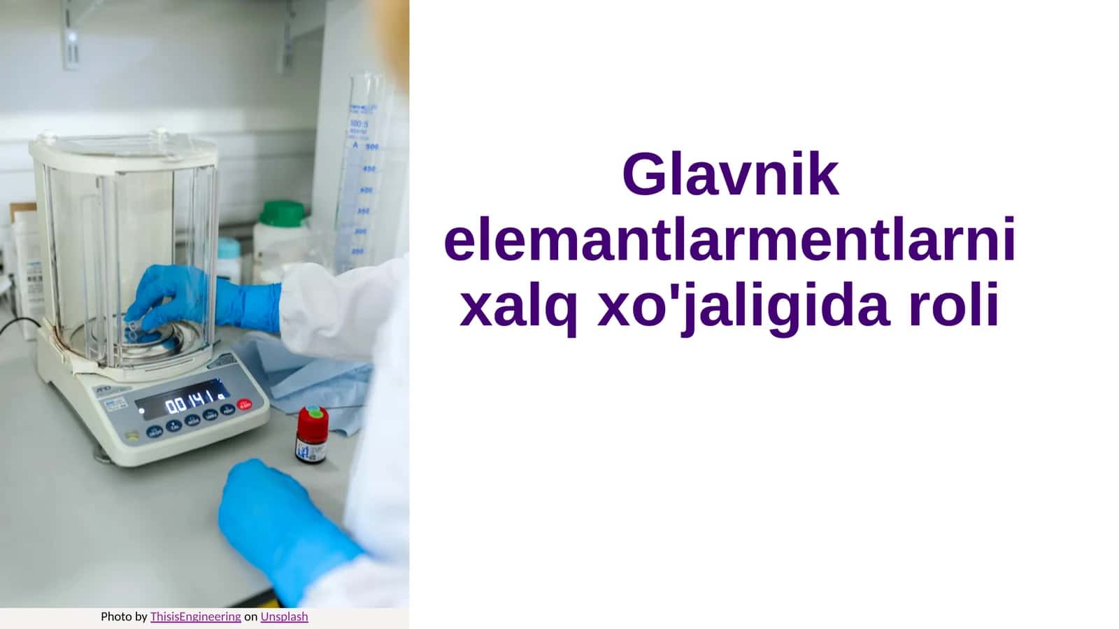 Glavnik elementlar va iqtisodiy faoliyat 1