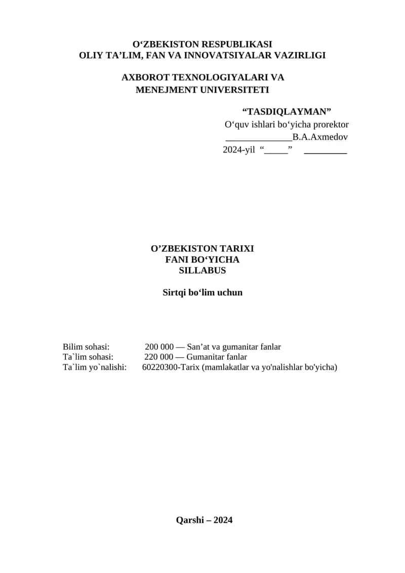 O’zbekiston tarixi 1