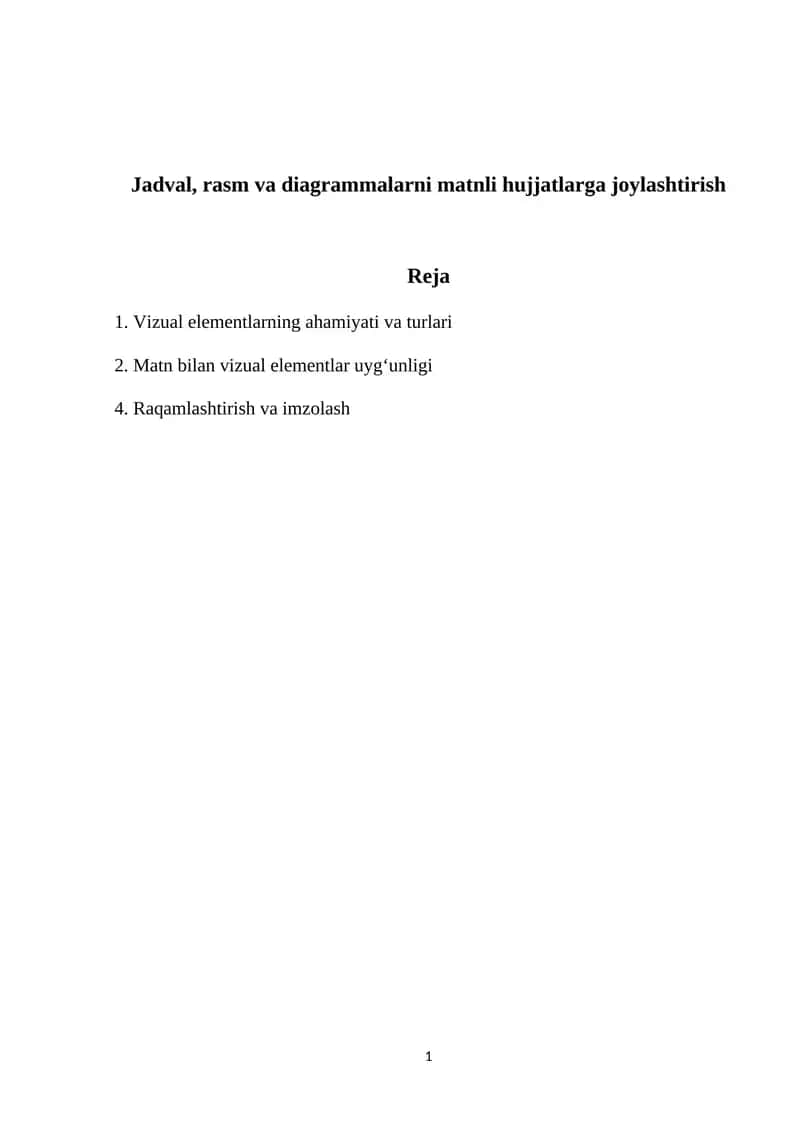Vizual Elementlarning Matnli Hujjatlarga Joylashtirish 1