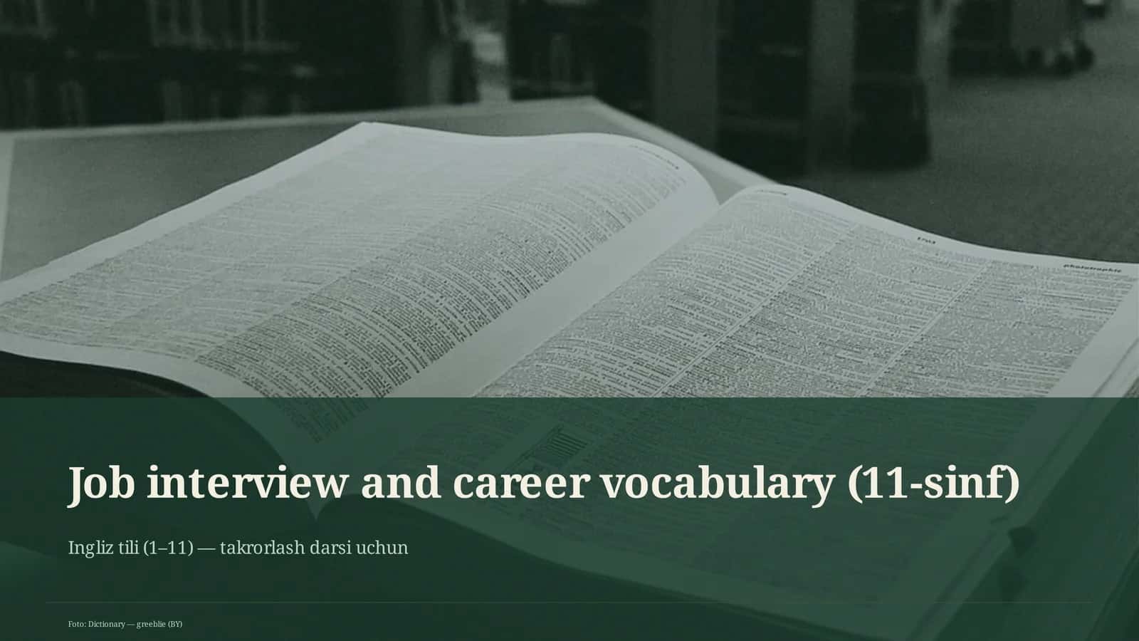 Job interview and career vocabulary (11-sinf) 1