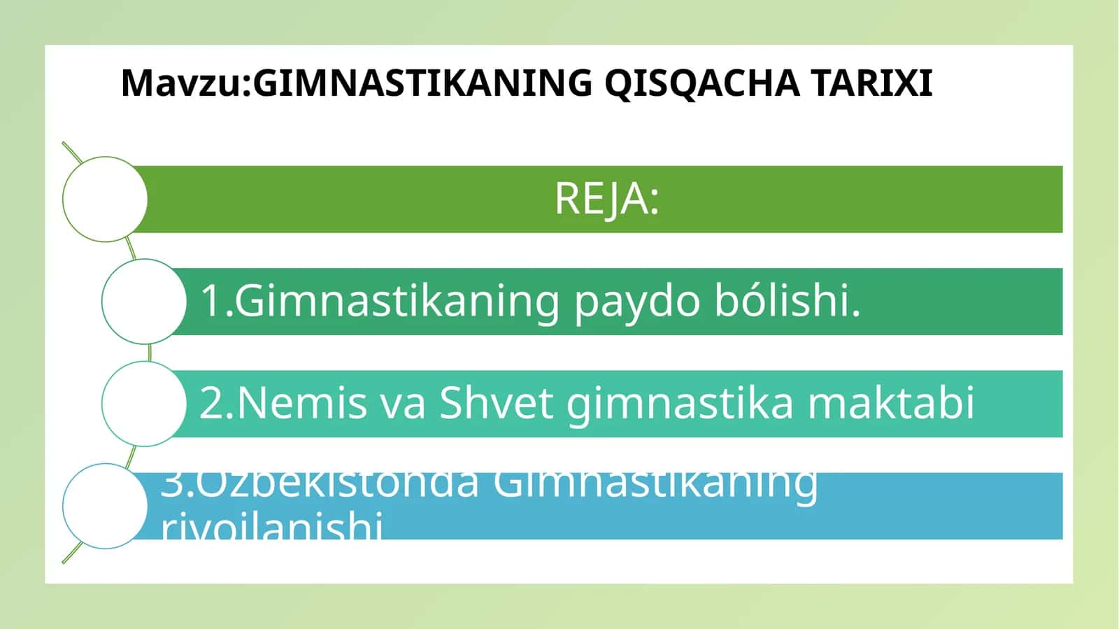GIMNASTIKANING QISQACHA TARIXI 1