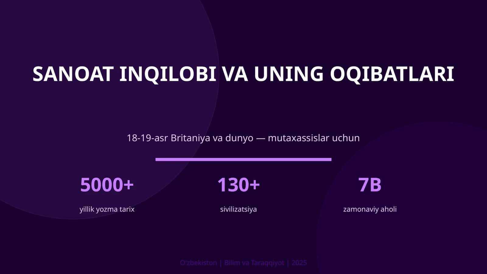 Sanoat inqilobi va uning oqibatlari 1