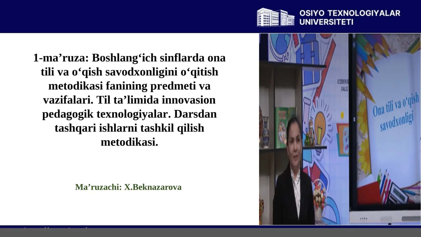 Boshlang‘ich sinflarda ona tili va o‘qish savodxonligi 1