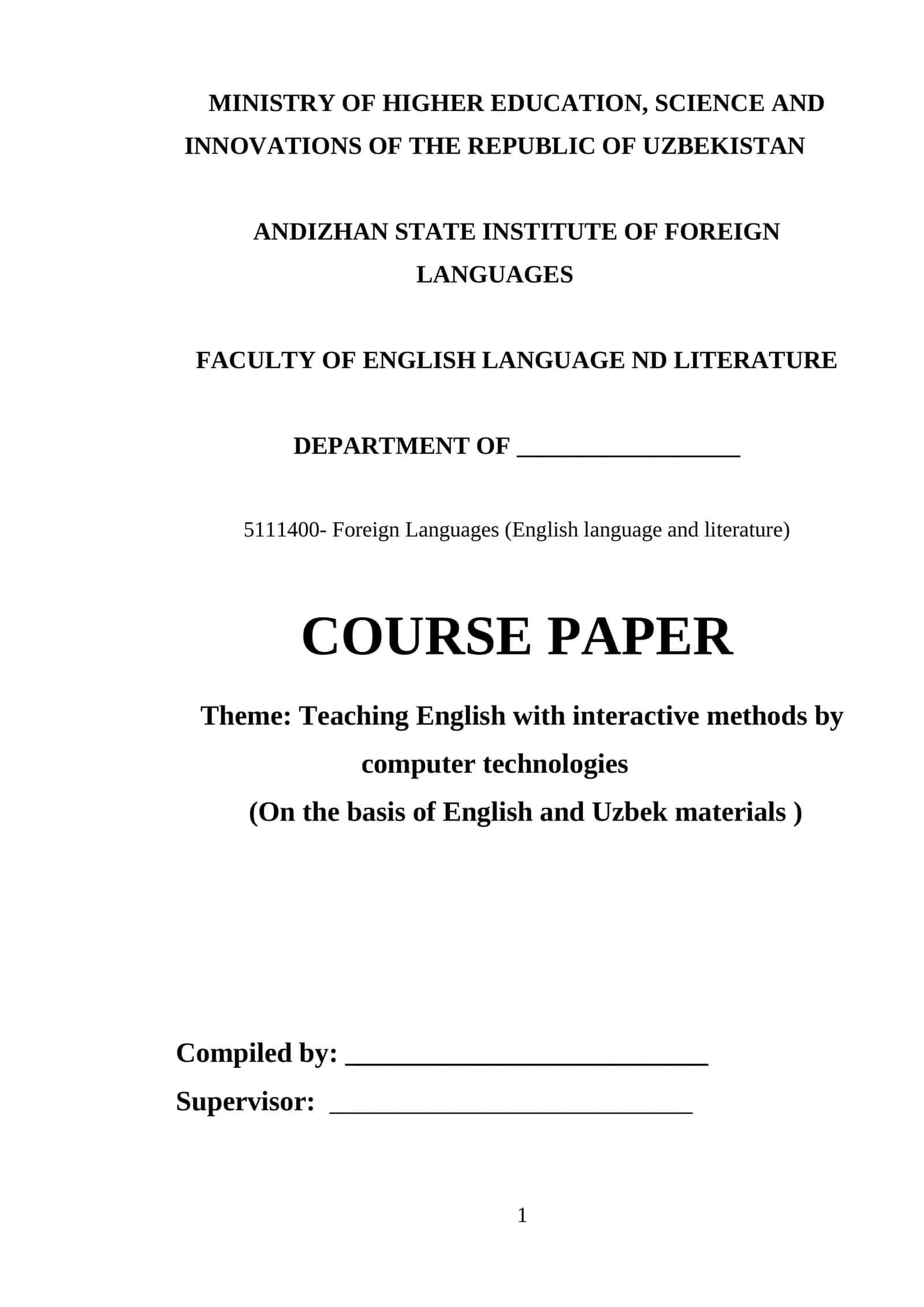 TEACHING ENGLISH WITH INTERACTIVE METHODS BY COMPUTER TECHNOLOGIES 1