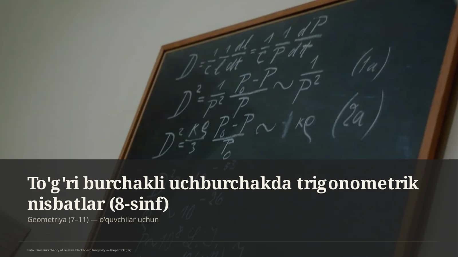 Trigonometrik nisbatlar (8-sinf) 1