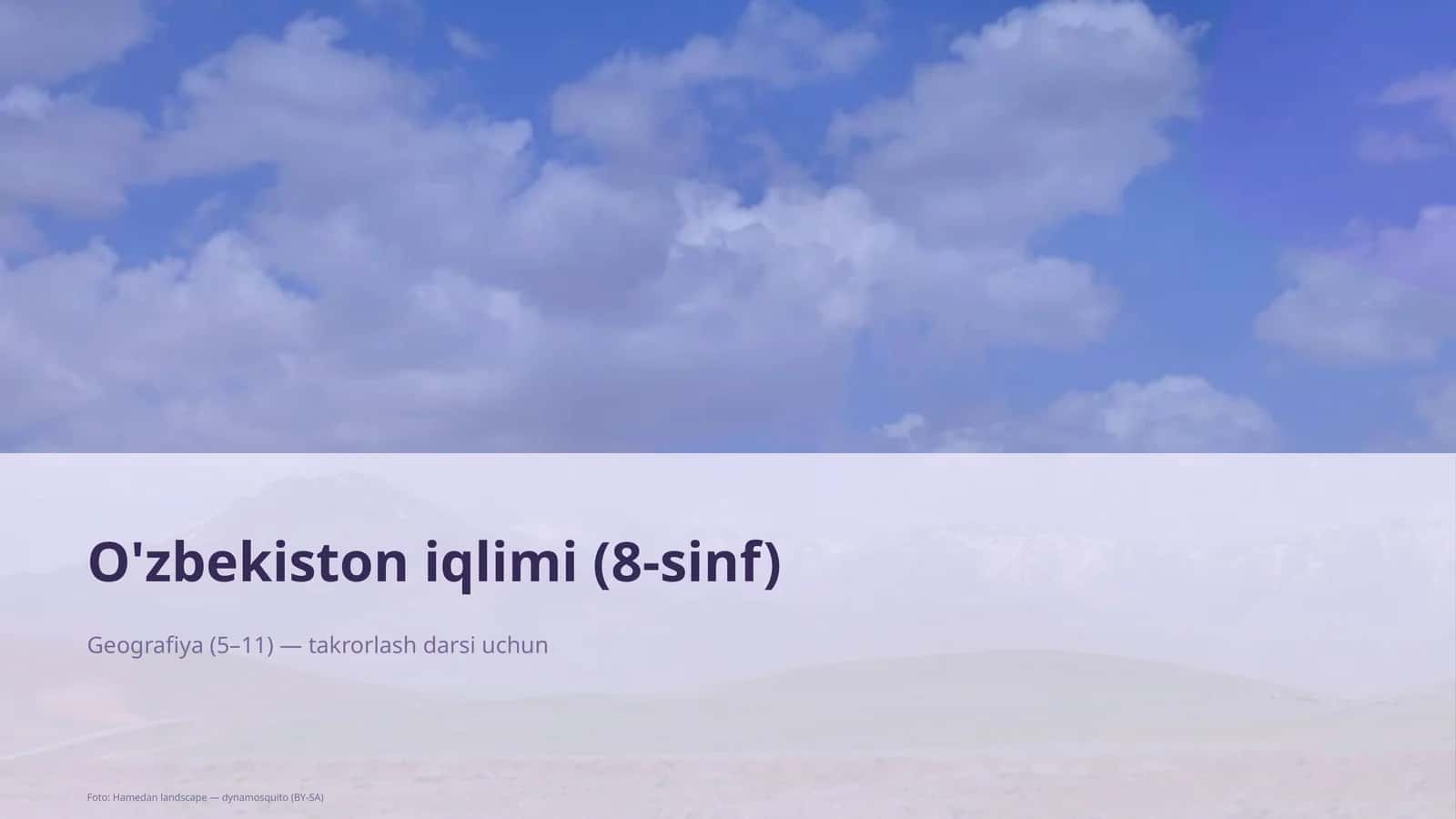 O'zbekiston iqlimi (8-sinf) 1