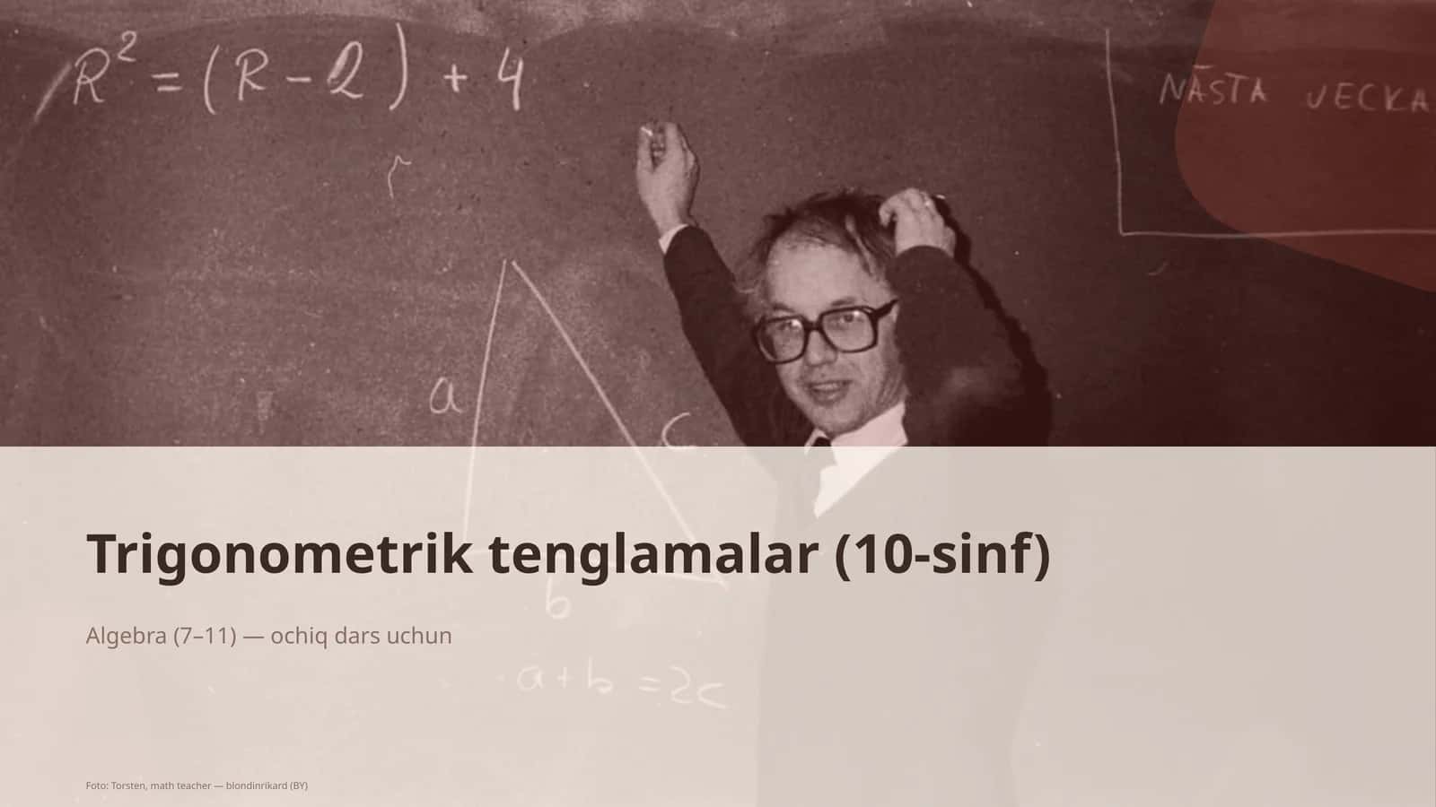 Trigonometrik tenglamalar (10-sinf) 1