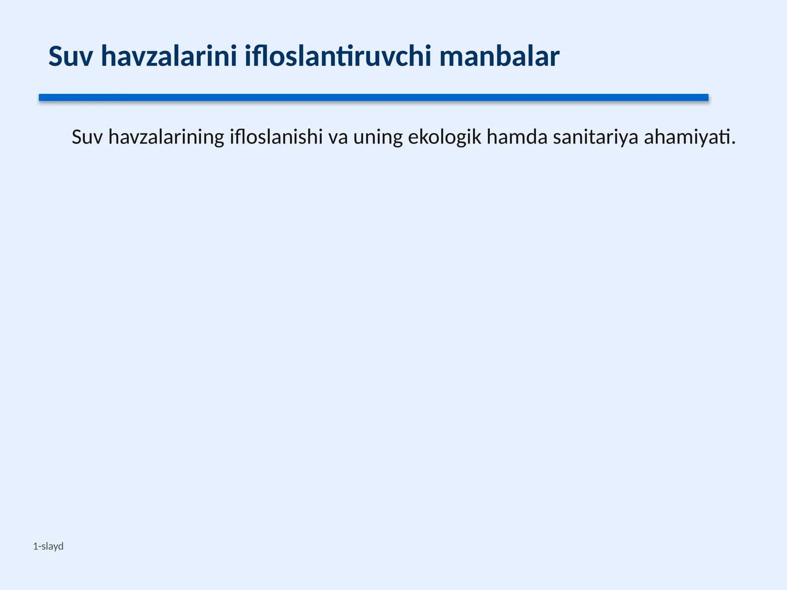 Suv havzalarini ifloslanishini aniqlash 1