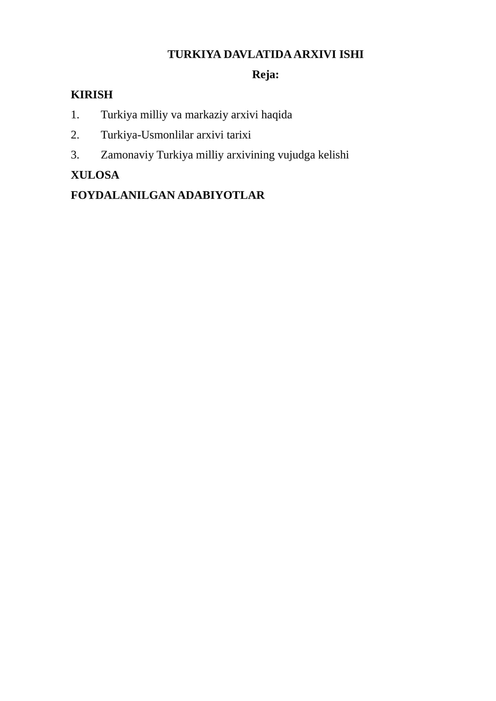 Turkiya davlatida arxivi ishi 1