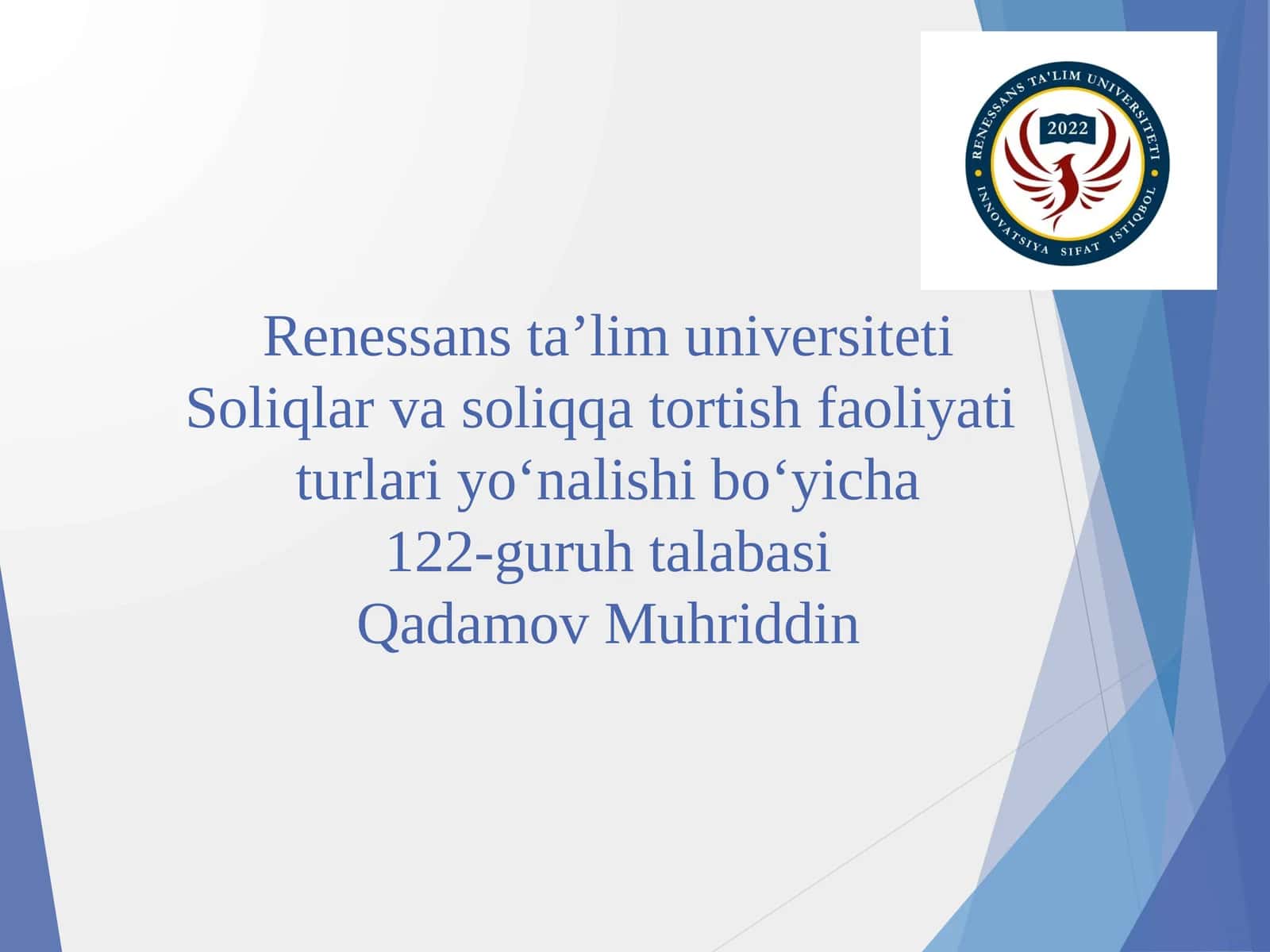 Soliqni hisoblab chiqarish maqsadida soliq bazasi qirq ikki million so‘mdan kam bo‘lishi mumkin emas 1