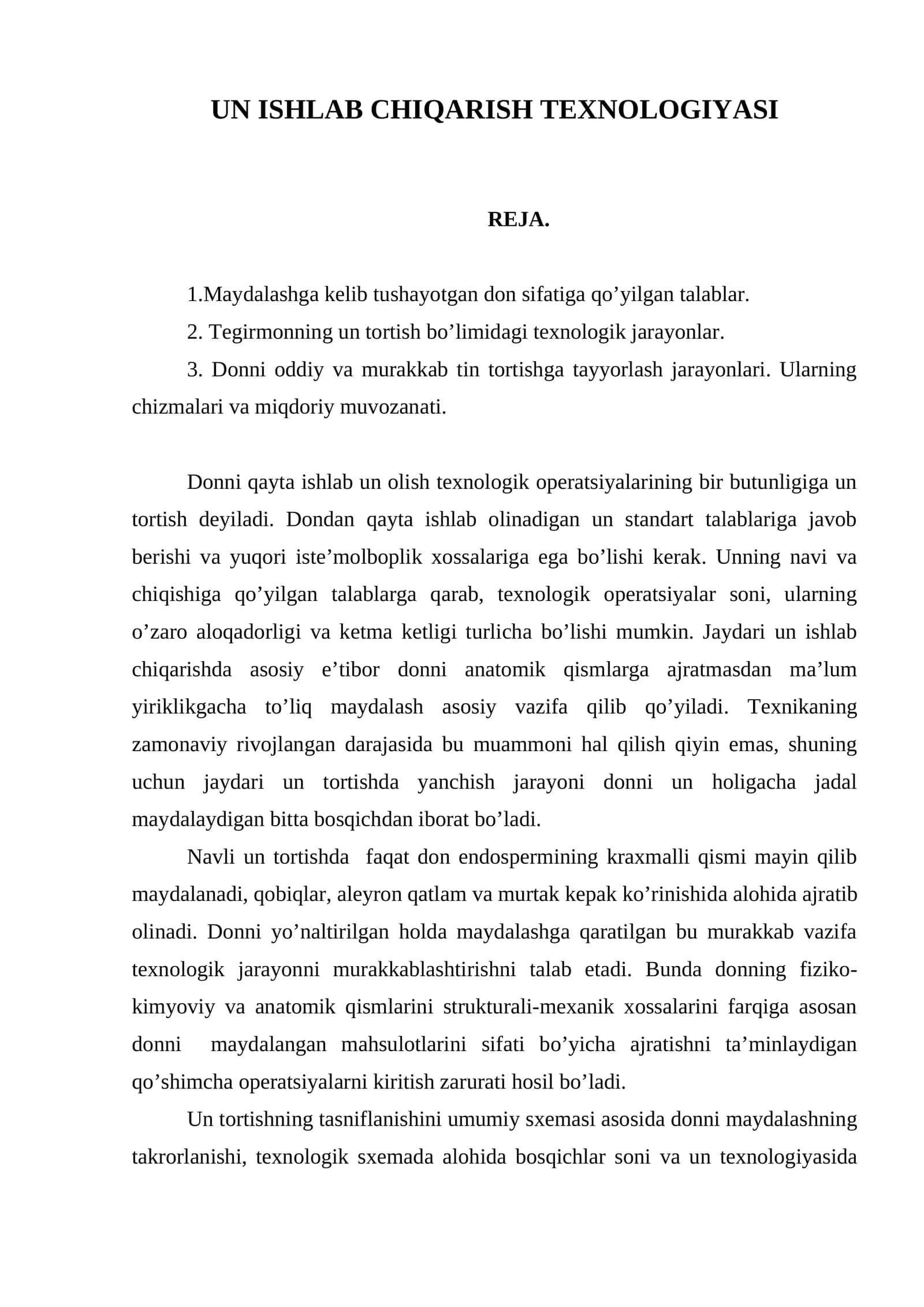UN ISHLAB CHIQARISH TEXNOLOGIYASI 1