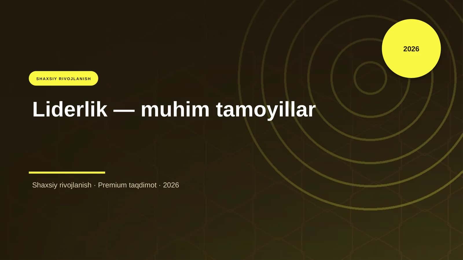 Liderlik — muhim tamoyillar 1