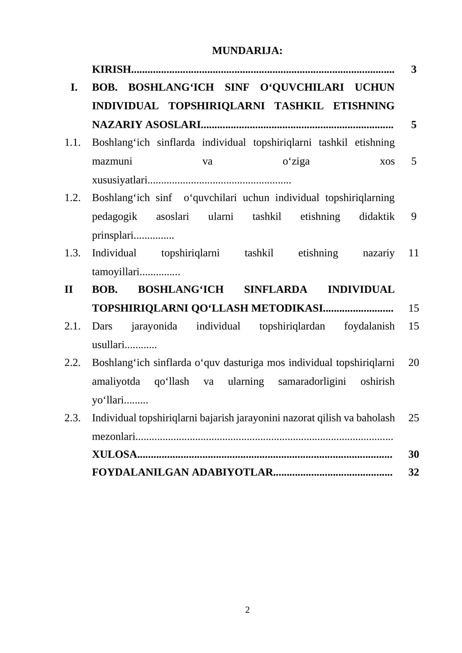 Boshlang‘ich sinflarda individual topshiriqlarni tashkil etishning mazmuni va o‘ziga xos xususiyatlari 1