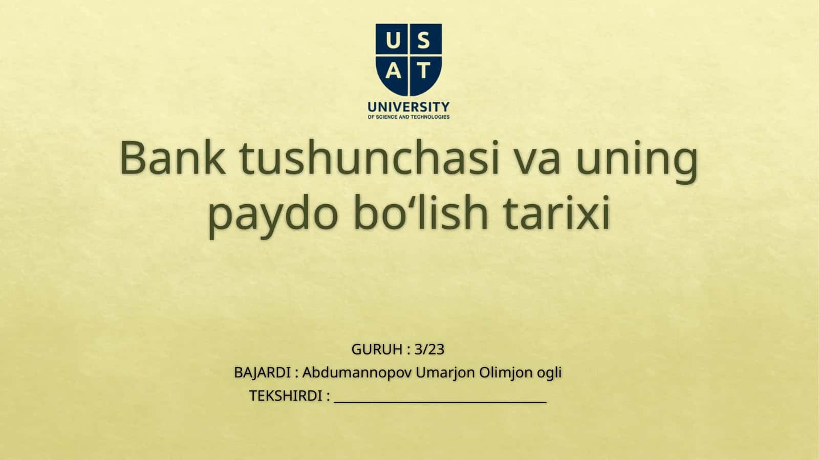 Banktushunchasivauningpaydoboʻlishtarixi 1