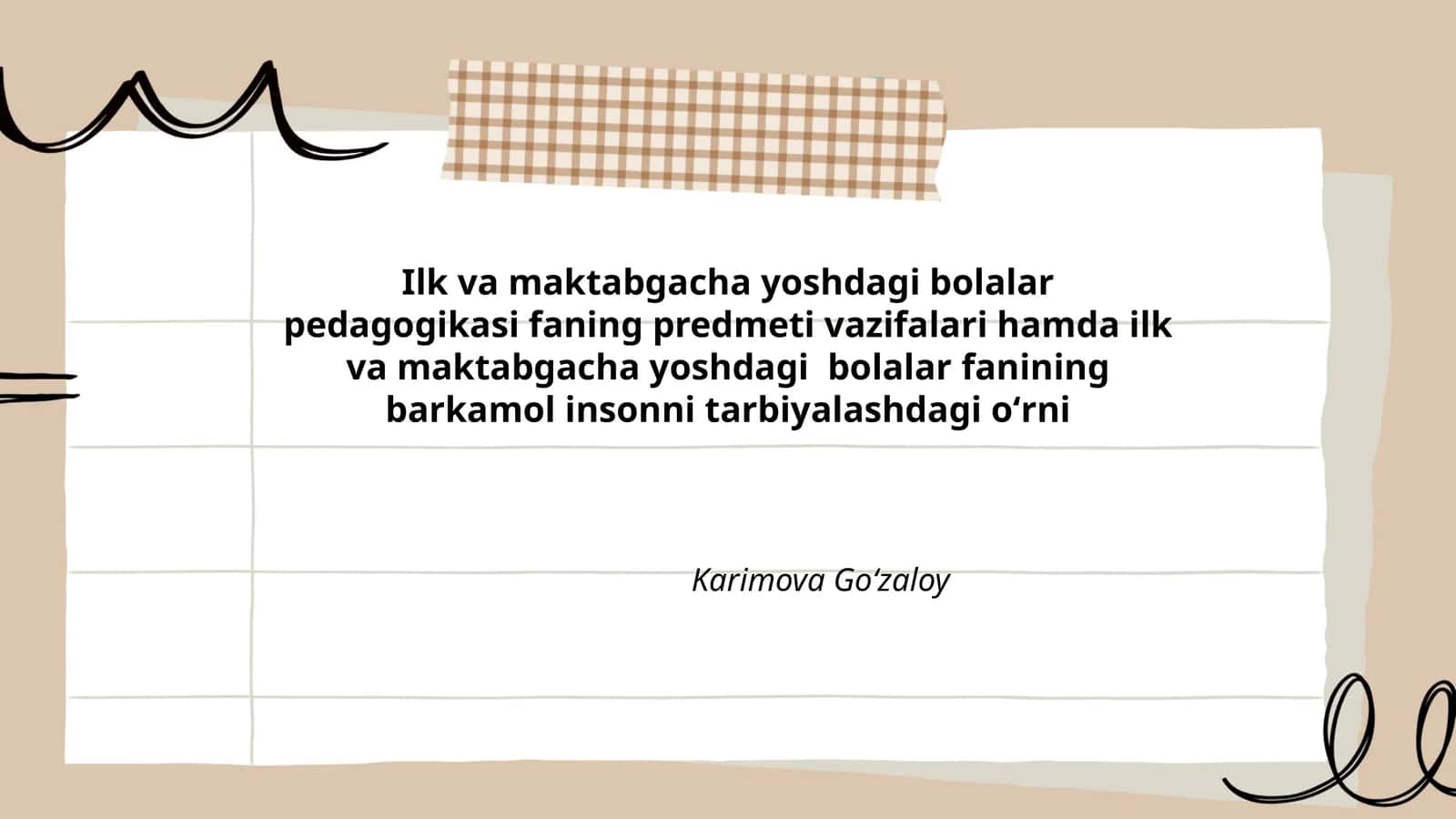 Ilk va maktabgacha yoshdagi bolalar pedagogikasi 1