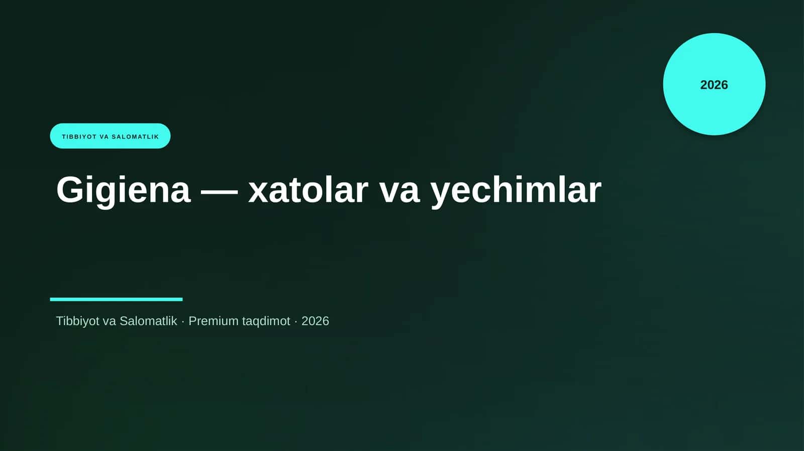 Gigiena — xatolar va yechimlar 1
