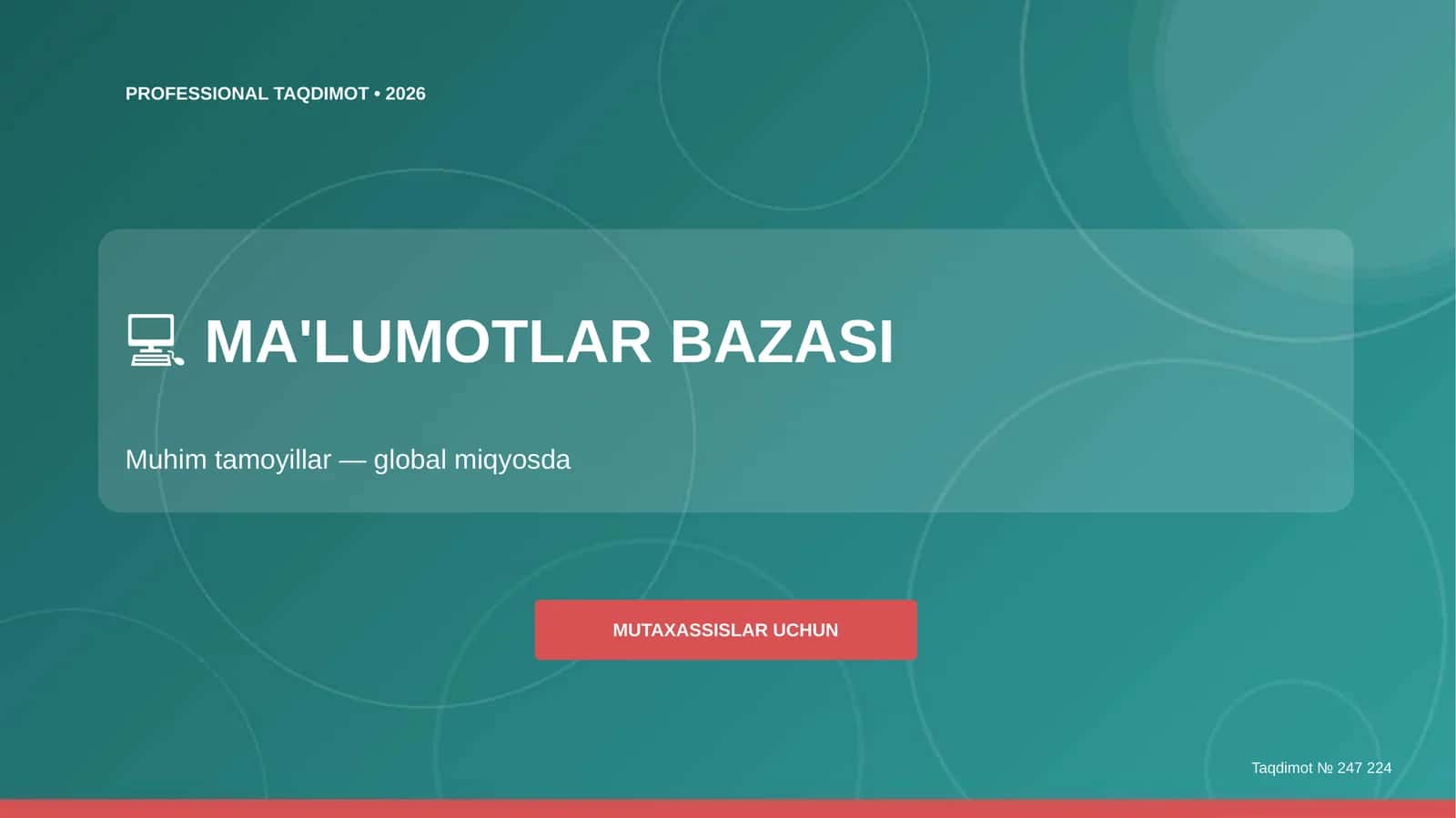 PROFESSIONAL TAQDIMOT • 2026 1