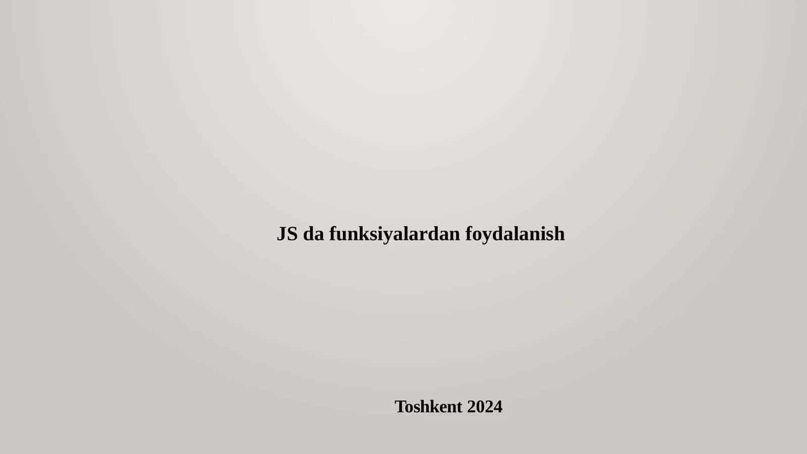 JavaScript Funksiya 1