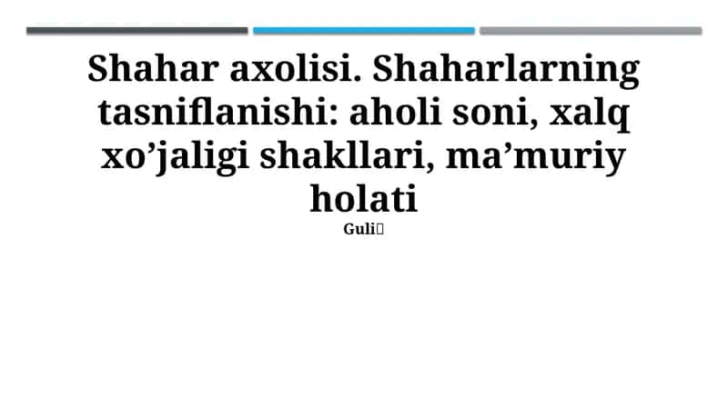 Shahar aholisi 1