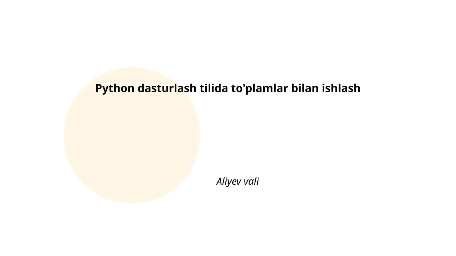 List bilan ishlash 1