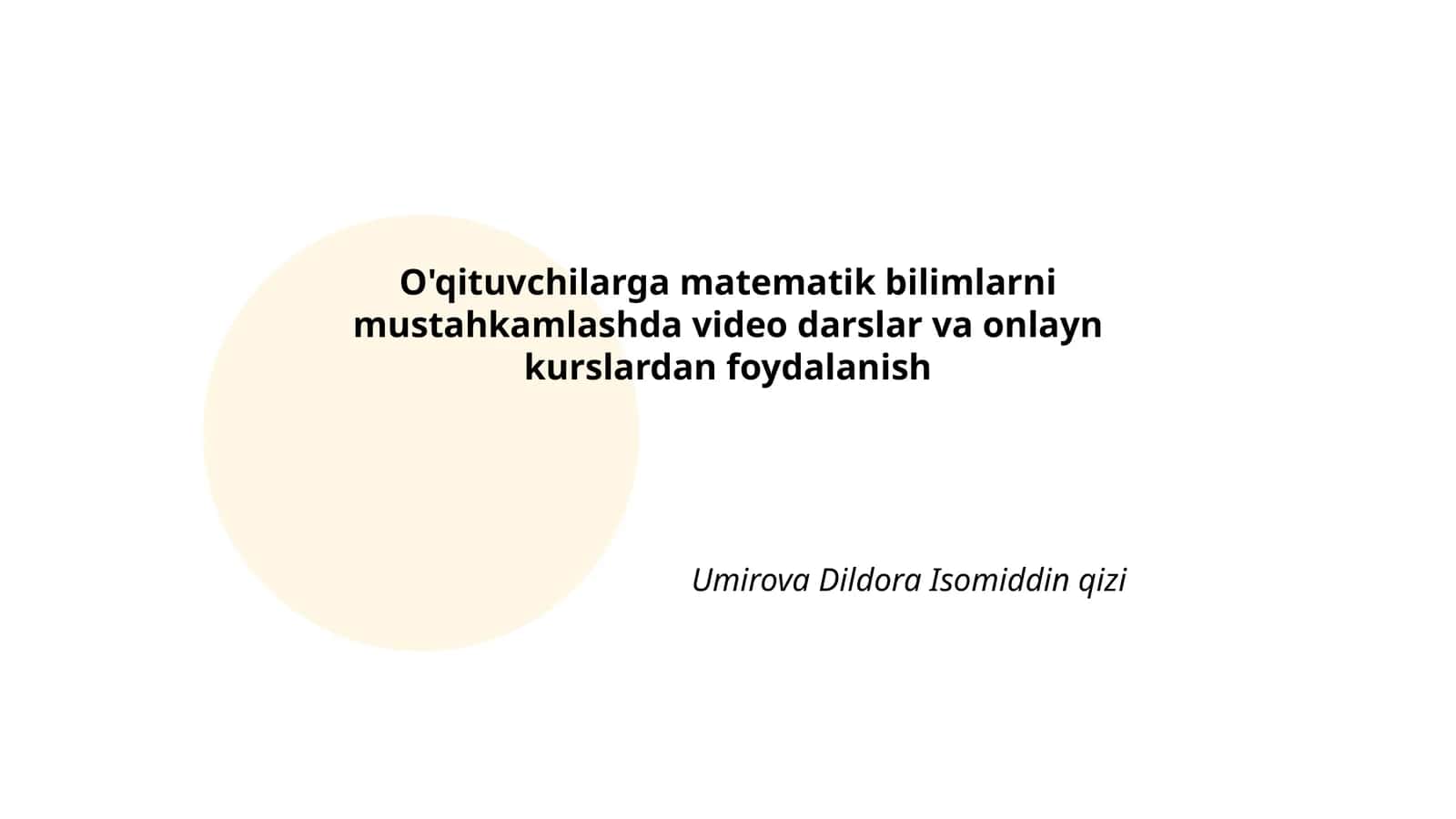 O'qituvchilarga matematik bilimlarni mustahkamlash 1