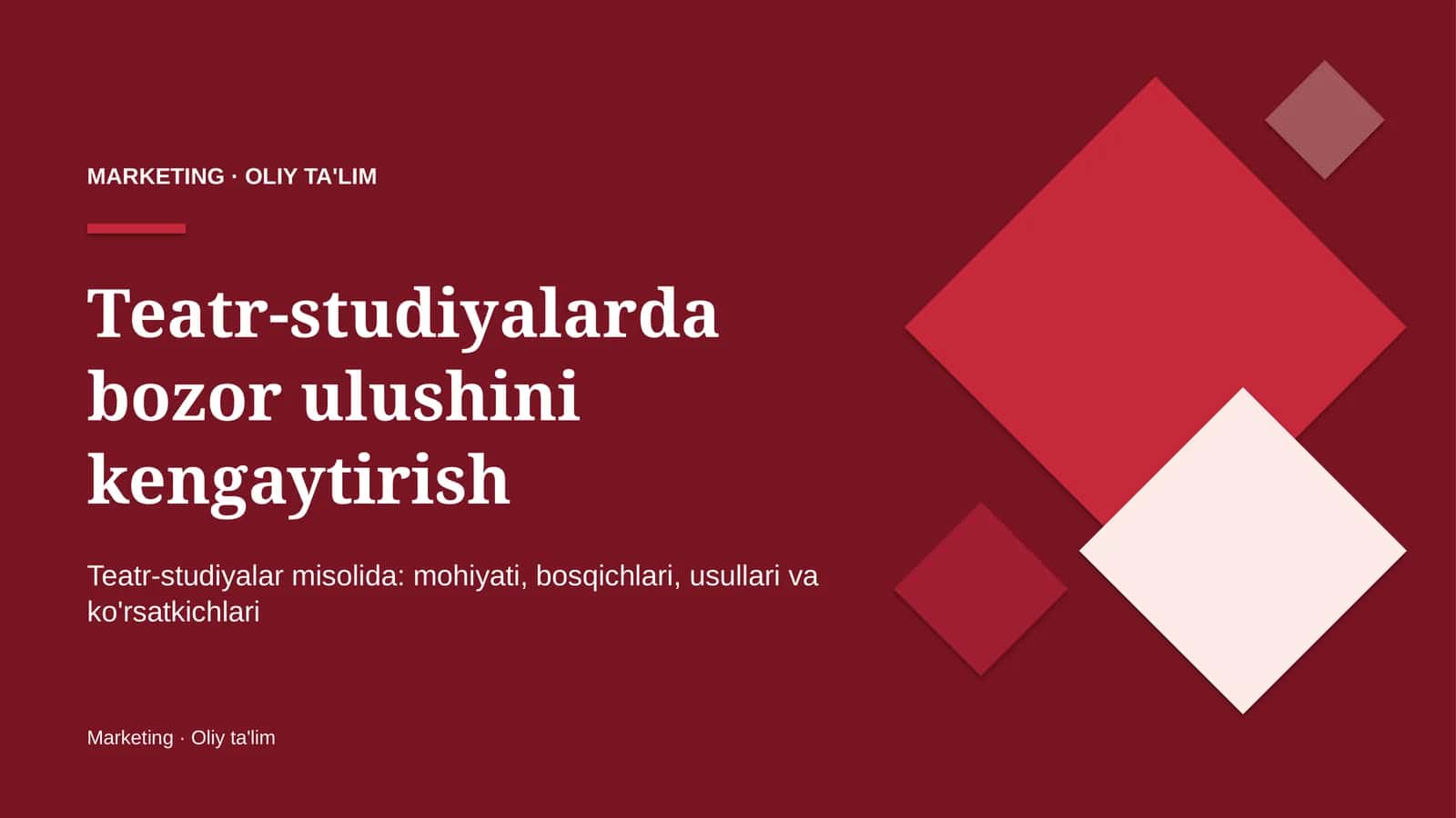 Teatr-studiyalarda bozor ulushini kengaytirish 1