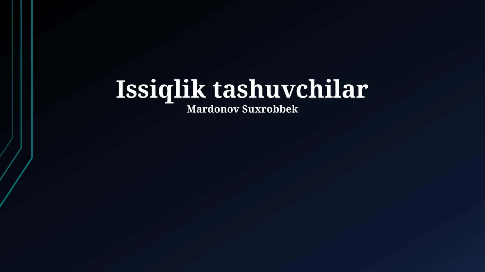 Issiqlik tashuvchilar 1