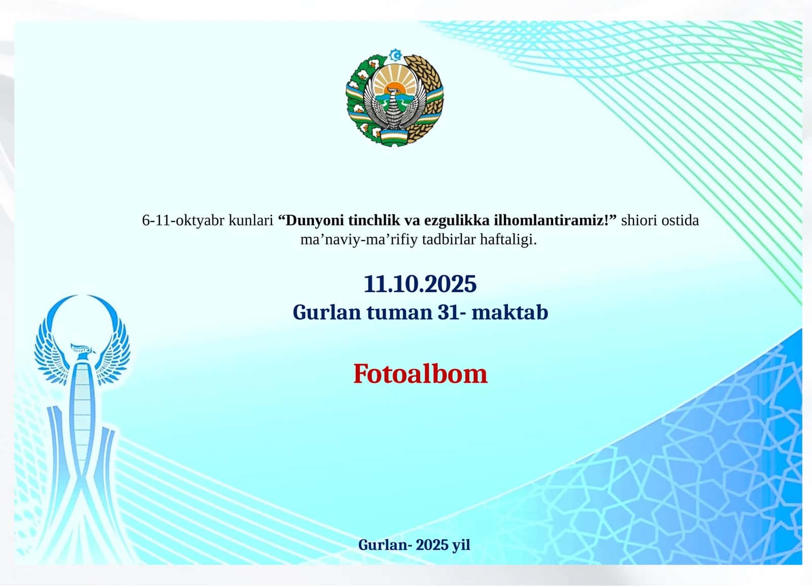 Ta’lim, ilm va innovatsiyaga bag‘ishlangan tadbirlar o‘tkazish 1