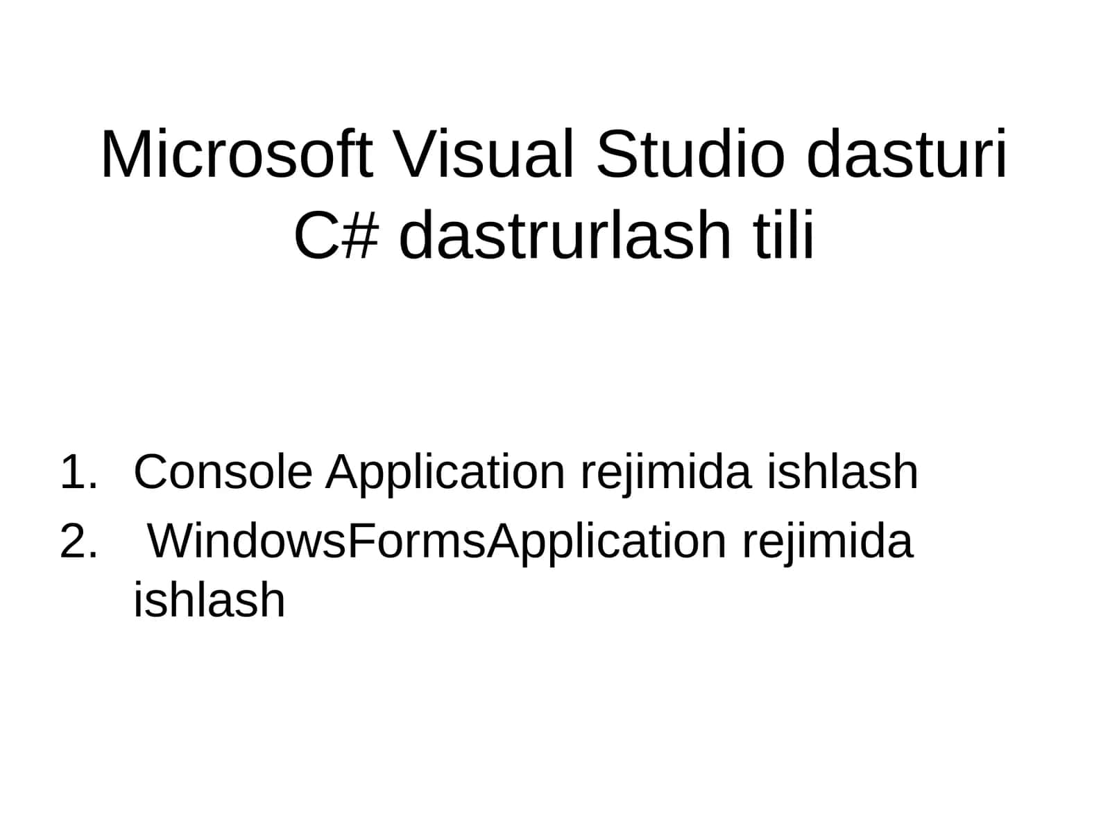 Microsoft Visual Studio dasturi 1