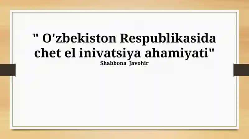 Infratuzilma rivojlanishi
