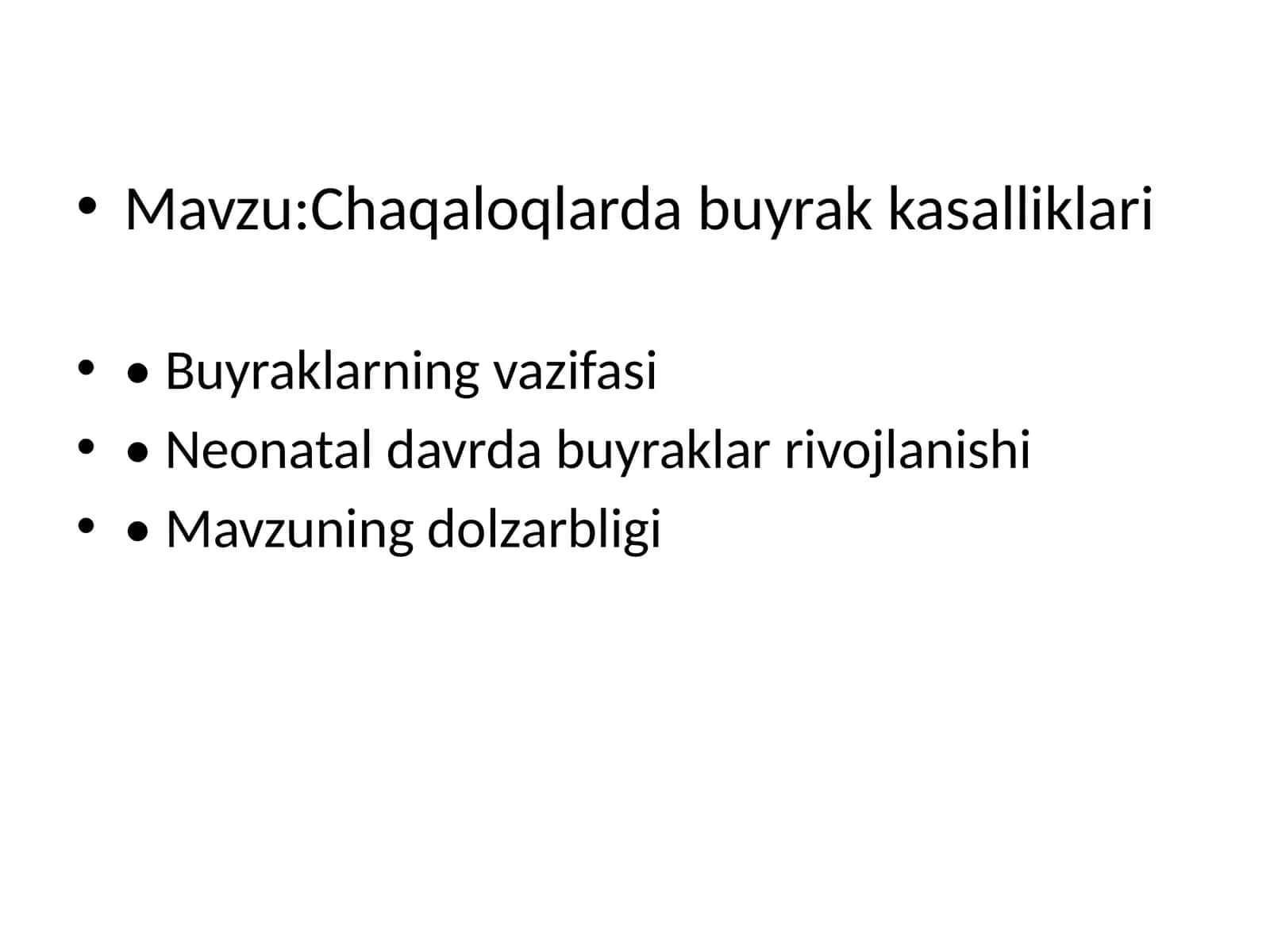 Chaqaloqlar dabiyrak kasalliklari 1