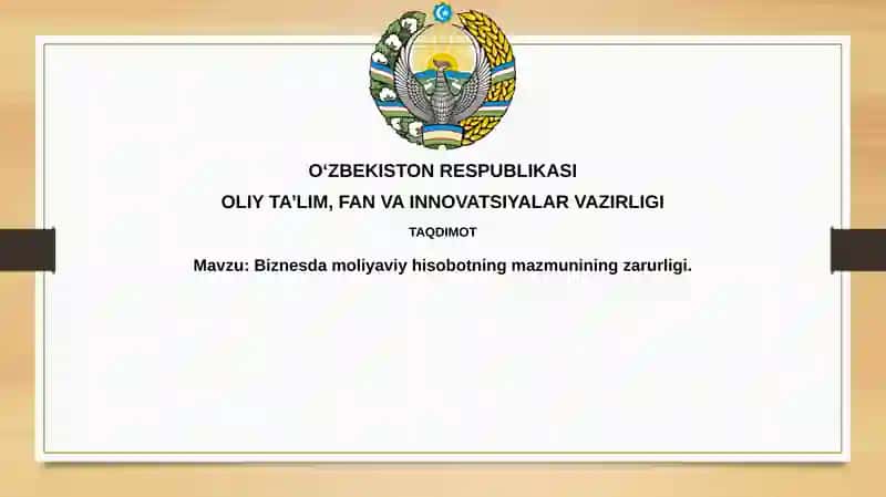 Biznesdagi moliyaviy hisobot 1