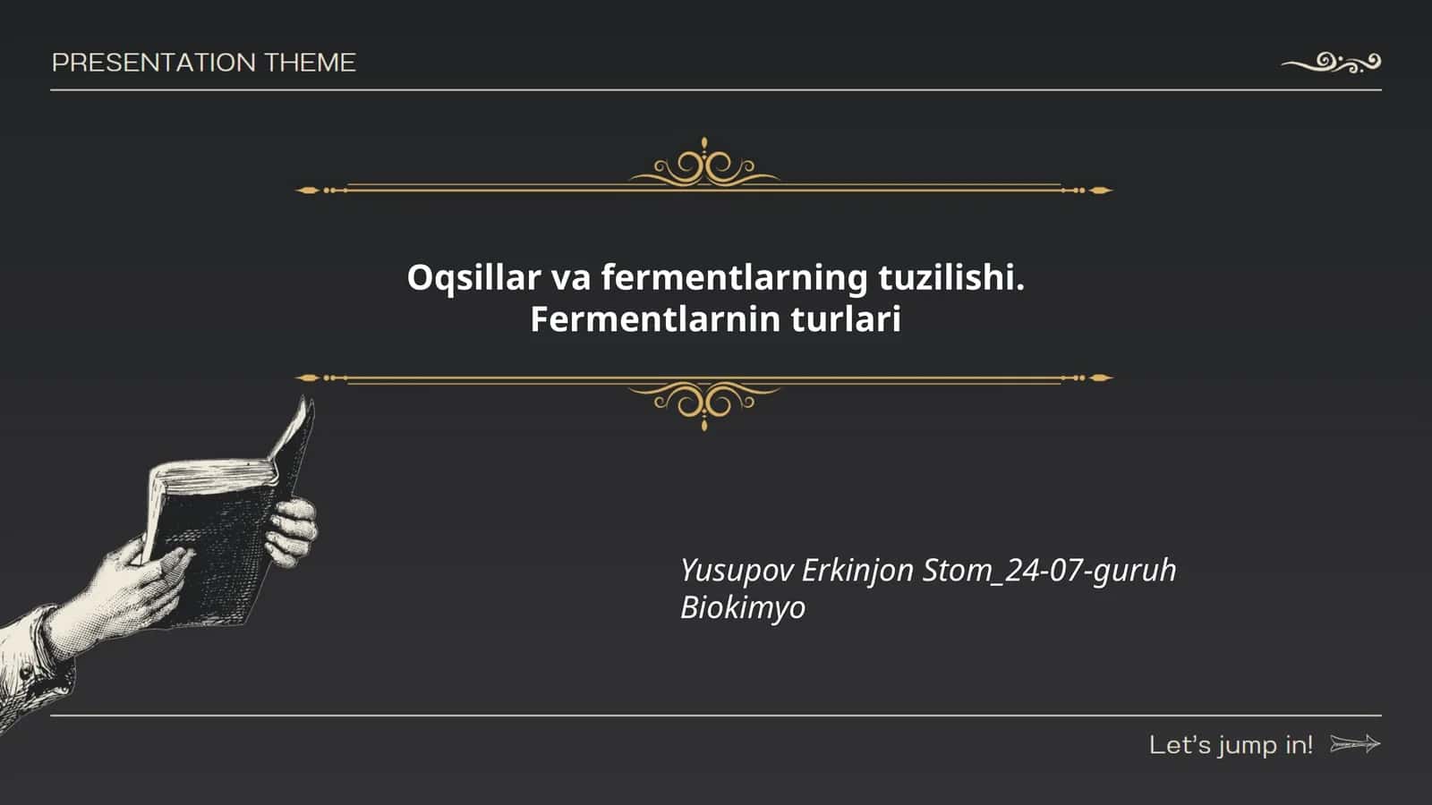 Oqsillar va fermentlarning tuzilishi. Fermentlarnin turlari 1
