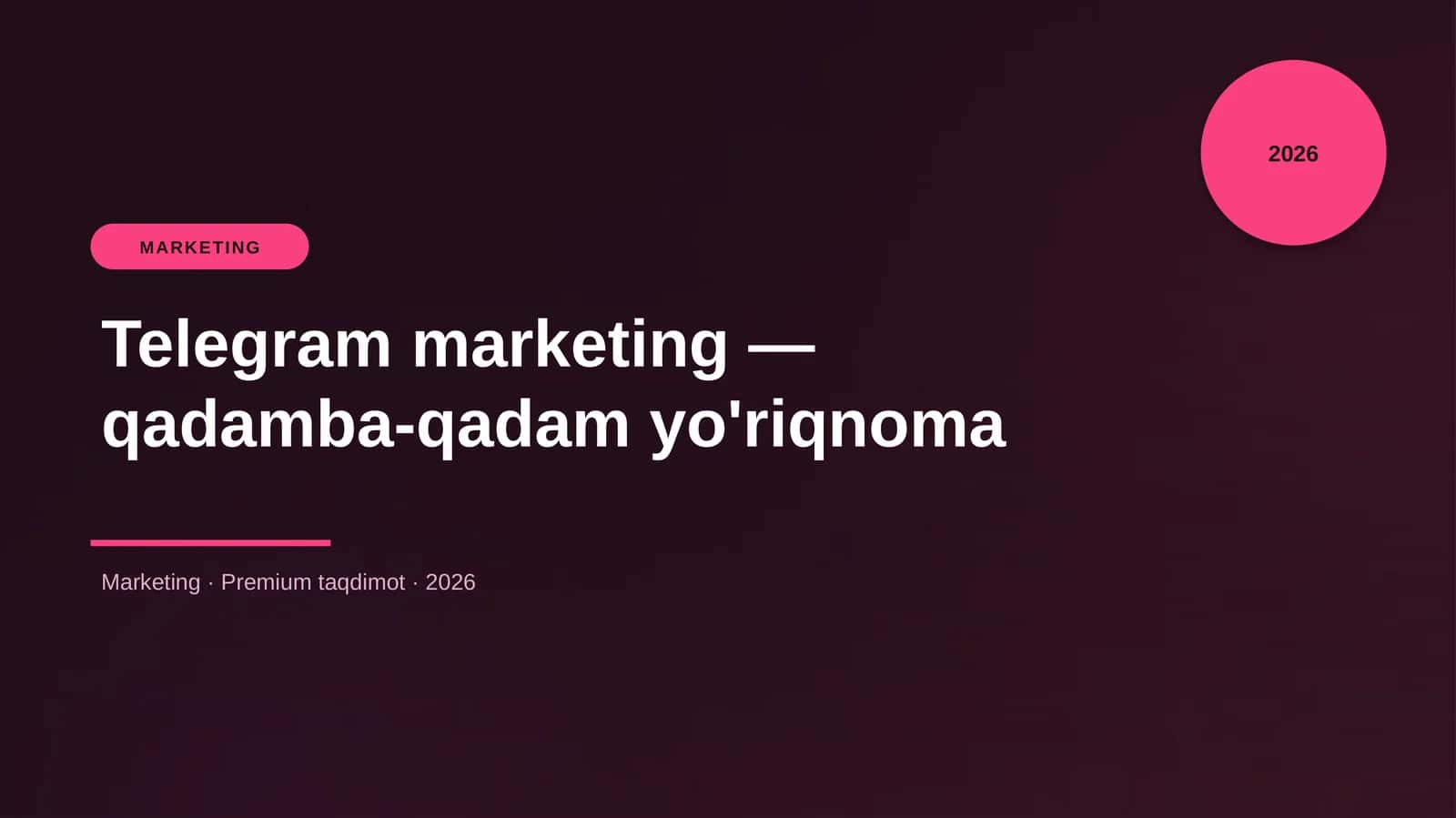 Telegram marketing — qadamba-qadam yo'riqnoma 1
