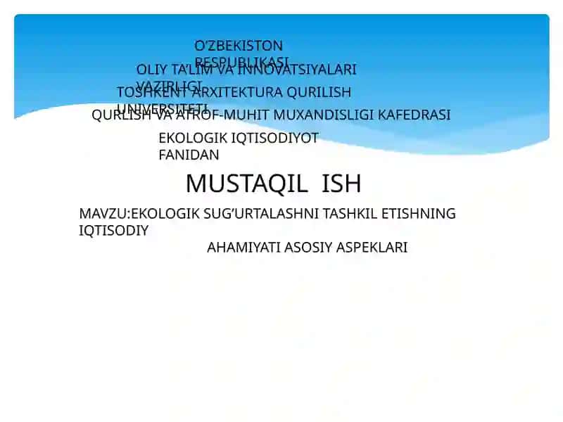 ekologik sugʻurtalashni tashkil etishning iqtisodiy ahamiyati