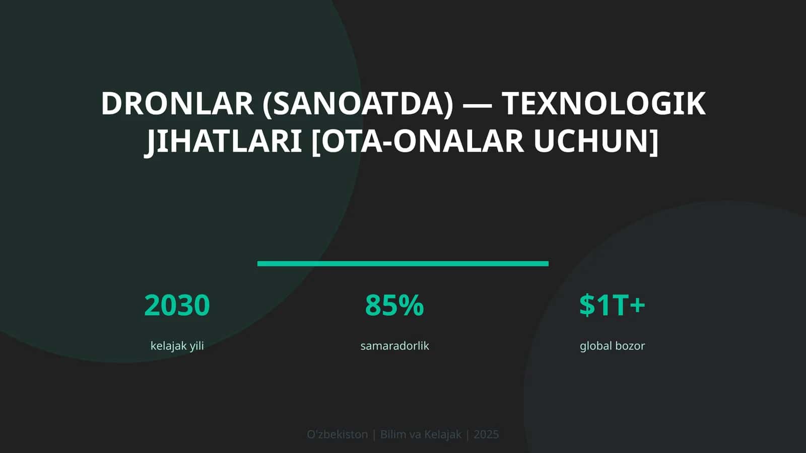 DRONLAR (SANOATDA) — TEXNOLOGIK JIHATLARI [OTA-ONALAR UCHUN] 1