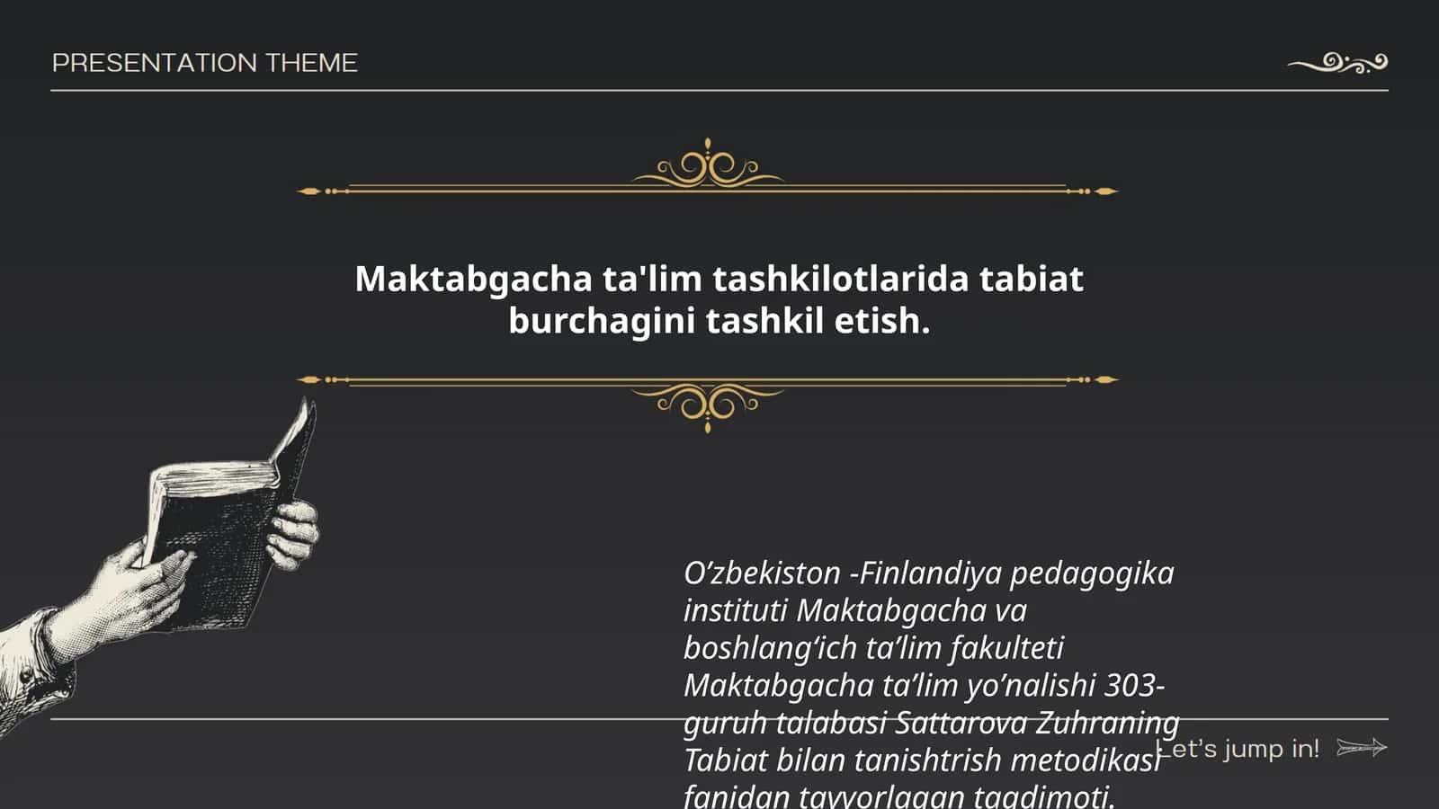 Maktabgacha ta'lim tashkilotlarida tabiat burchagini tashkil etish 1