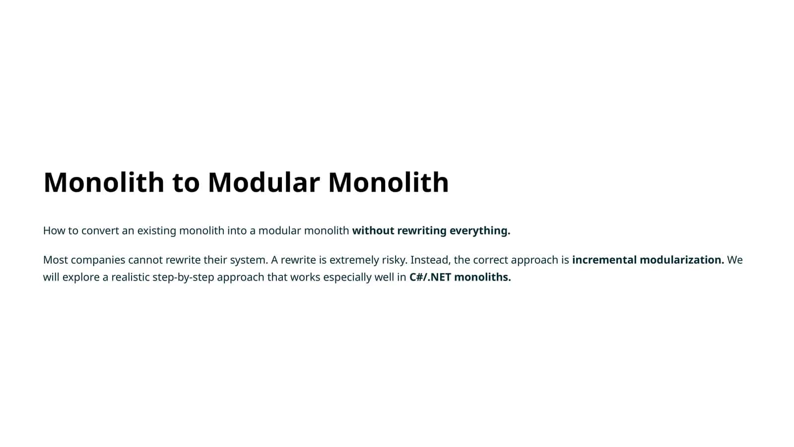 Monolith to Modular Monolith 1