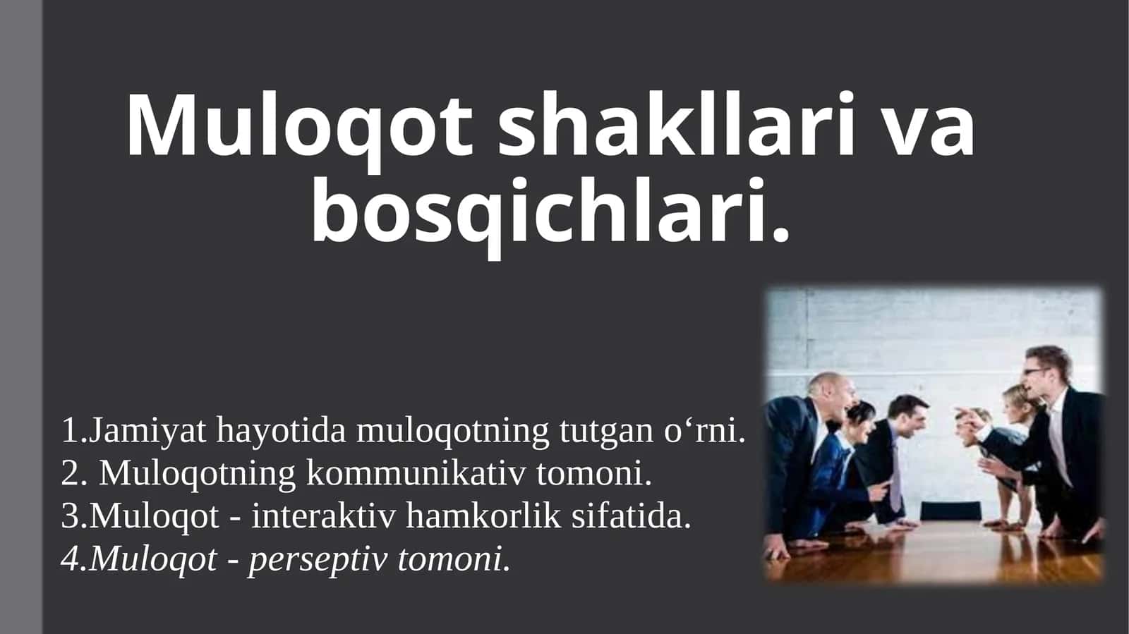 Muloqot shakllari va bosqichlari 1