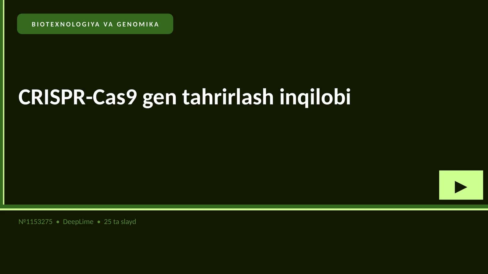 CRISPR-Cas9 gen tahrirlash inqilobi 1