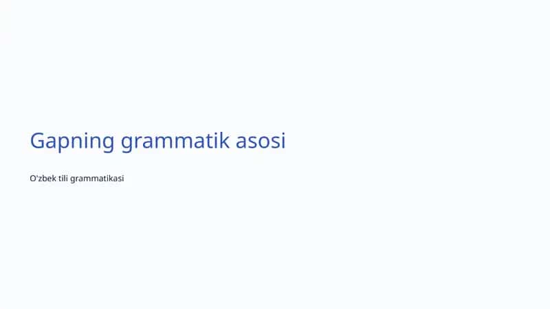 Gapning grammatik asosi 1