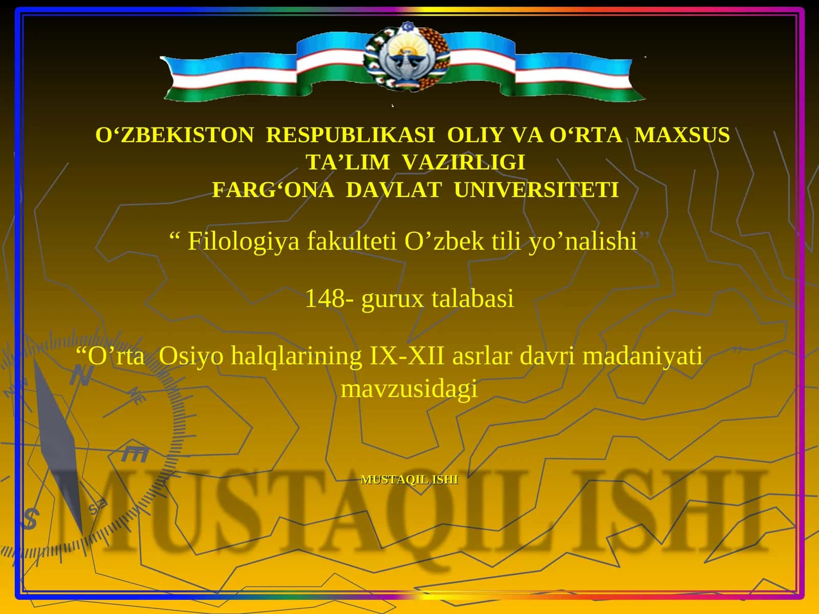 O’rta Osiyo halqlarining IX-XII asrlar davri madaniyati 1