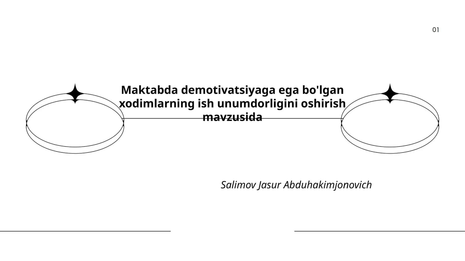 Maktabda demotivatsiyaga ega bo'lgan xodimlarning ish unumdorligini oshirish mavzusida 1